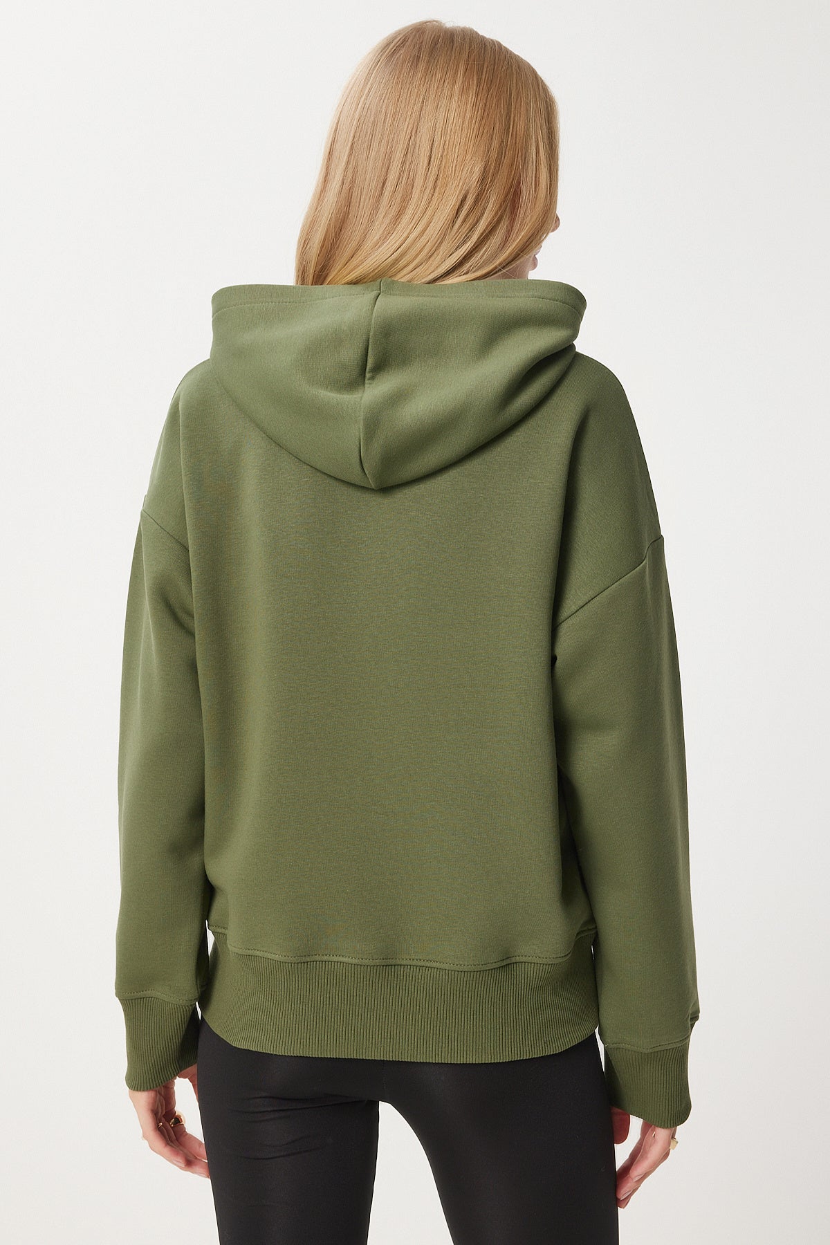 Haki Kapüşonlu Şardonlu Sweatshirt OW00050