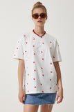 Beyaz Kalpli %100 Pamuk Oversize Uzun Örme T-Shirt NJ00148