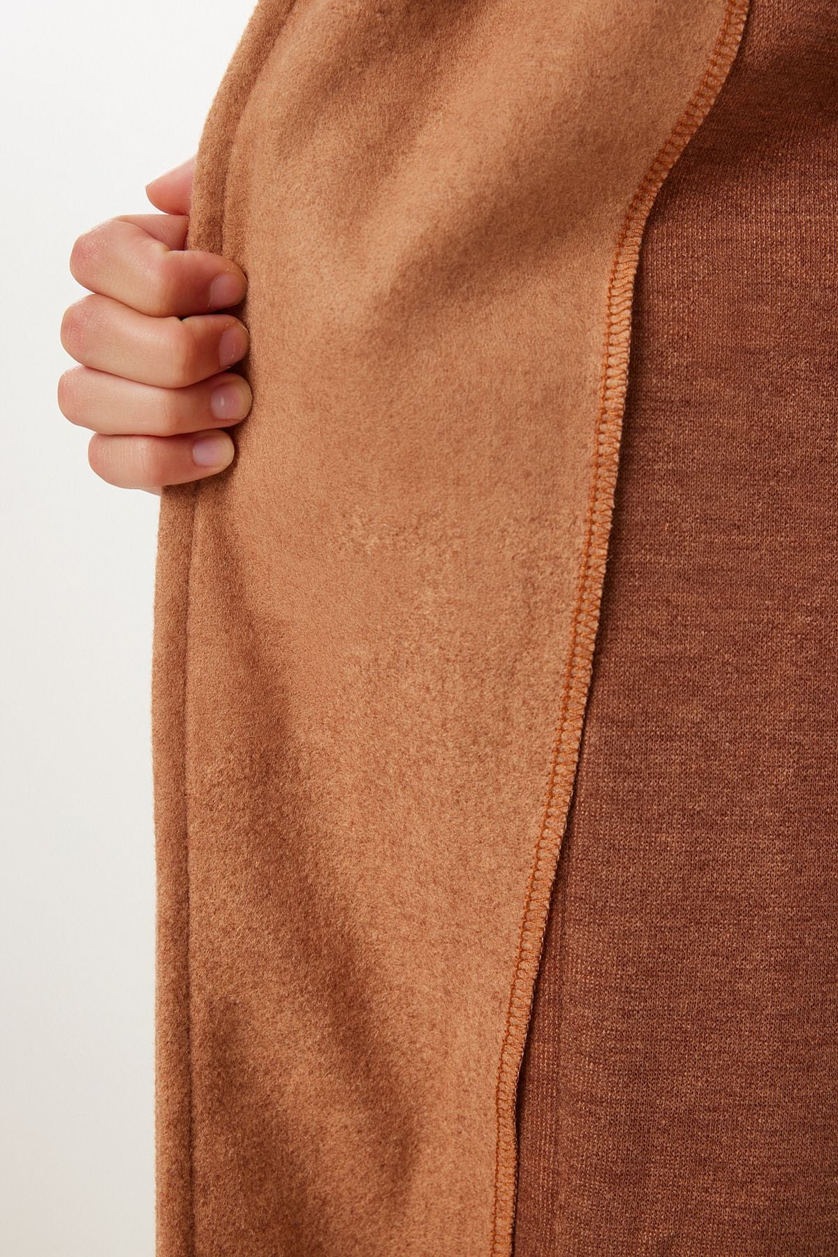 Camel Kruvaze Yaka Kuşaklı Kaşe Kaban MX00253