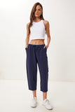 Lacivert Capri Rahat Gabardin Pantolon GP00019