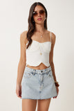 Açık Mavi Mini Denim Şort Etek RC00160
