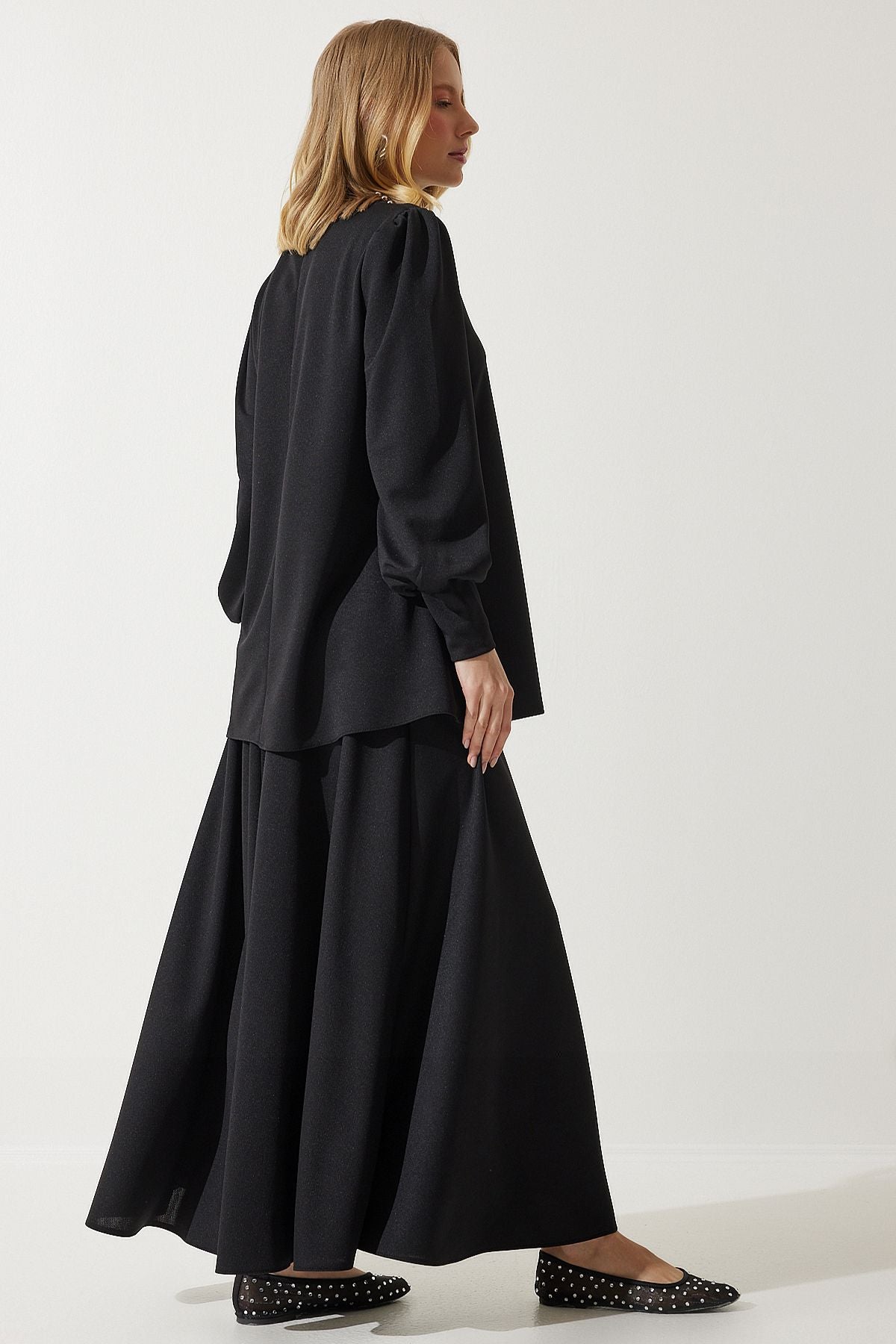 Siyah Tunik Etek Örme Takım DD01317