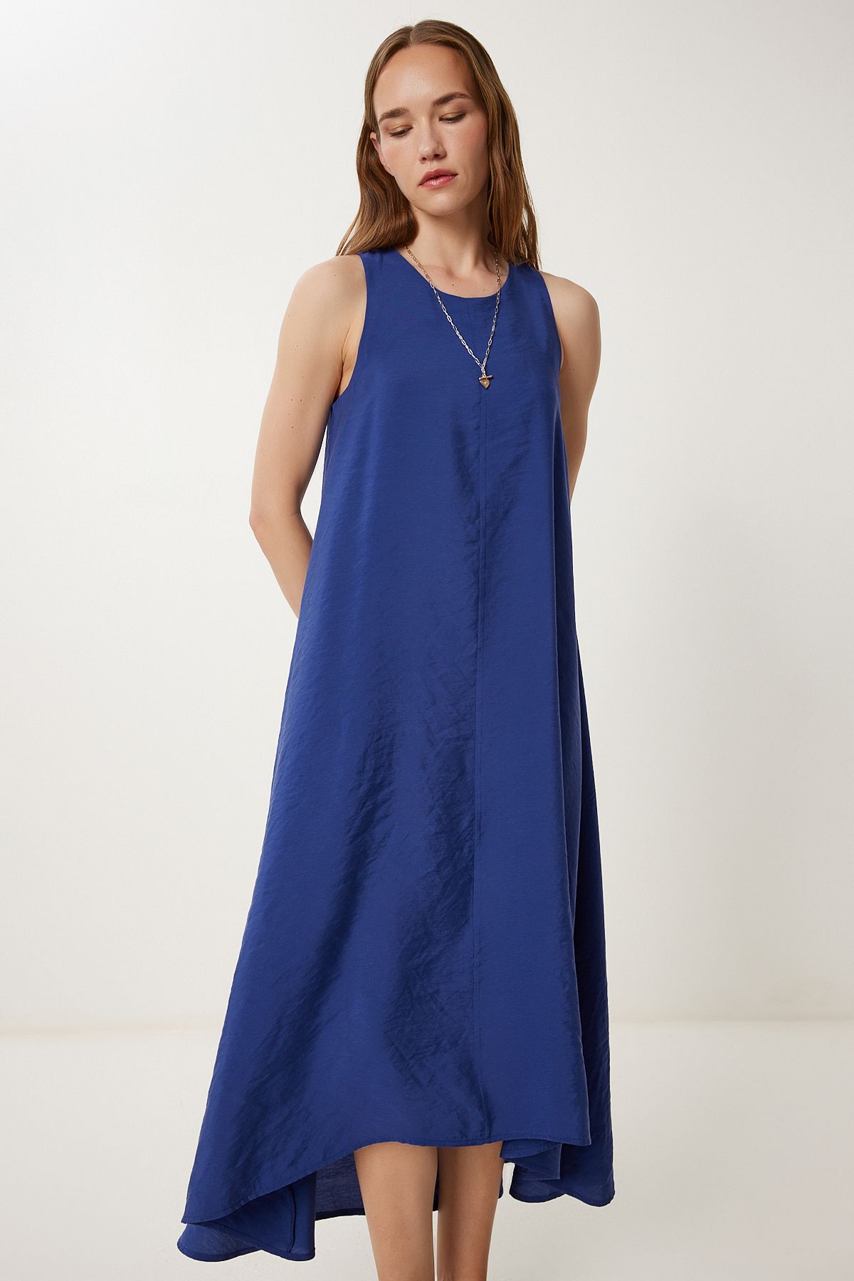Mor Kolsuz Basic Yazlık Tencel Elbise WF00150