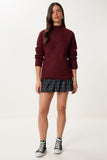 Bordo Basic Oversize Triko Kazak MX00237
