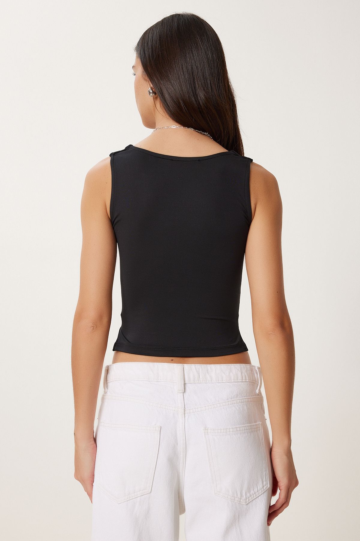 Siyah Büzgülü Esnek Sandy Bluz FW00015