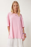 Pembe Oversize Basic Modal T-shirt UB00323