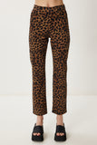 Siyah Bej Leopar Desenli Gabardin Pantolon WF00125