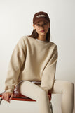Krem Şardonlu Basic Sweatshirt OW00001