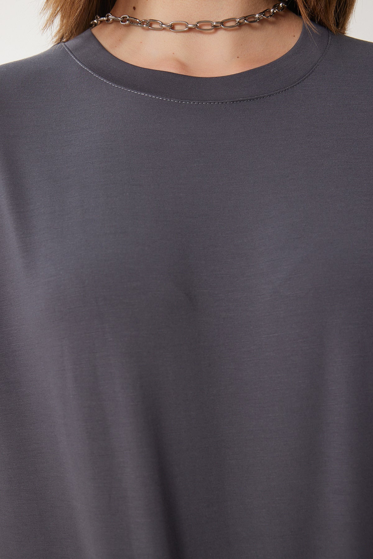 Füme Oversize Örme T-Shirt Pantolon Takım FN03452