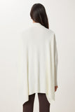 Ekru Yandan Yırtmaçlı Oversize Panço Kazak YY00005