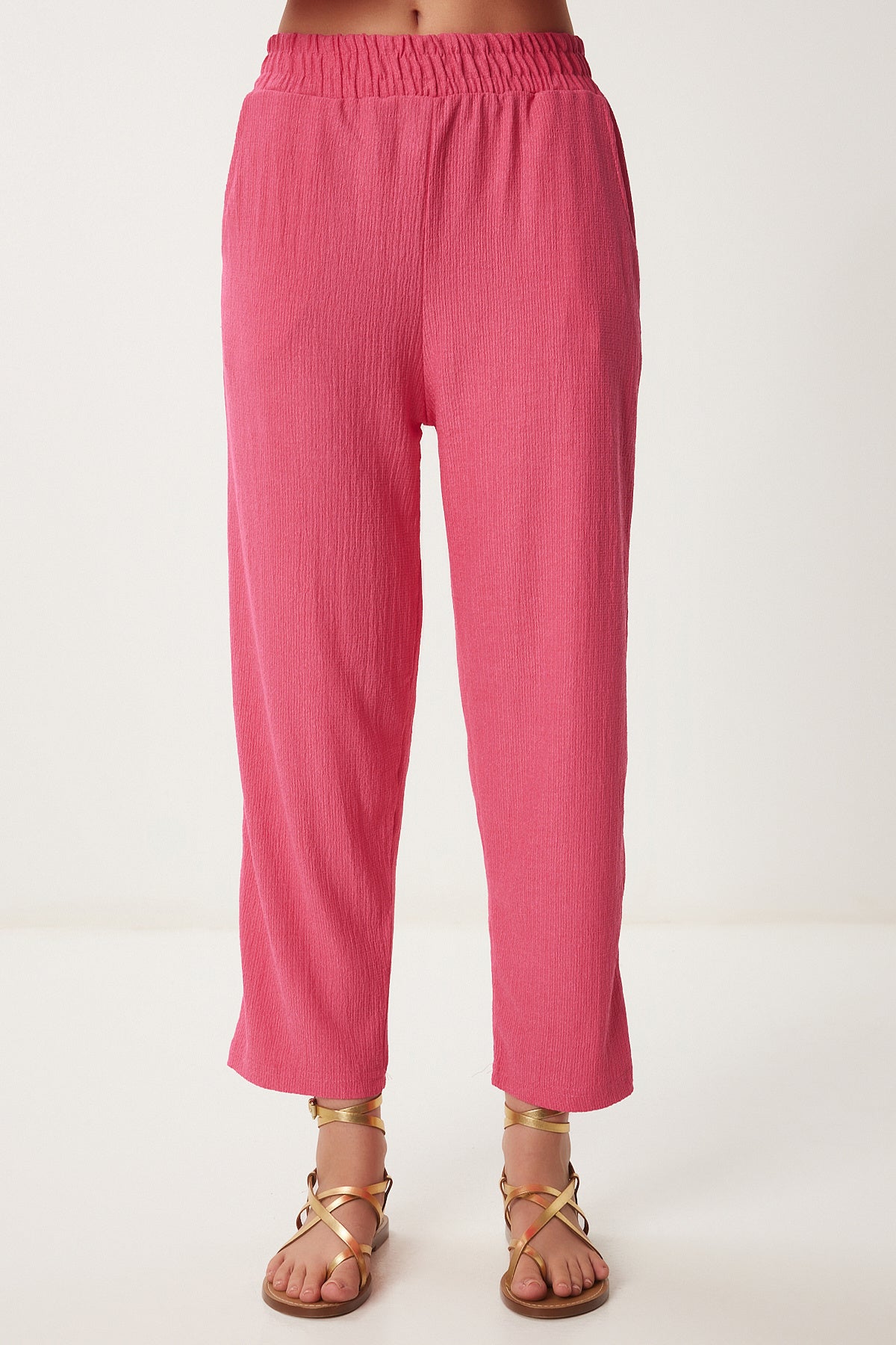 Koyu Pembe Kimono Pantolon Örme Takımı BY00050