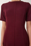 Bordo Kloş Midi Yazlık Örme Elbise ZH00047