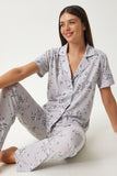 Gri Desenli Gömlek Pantolon Pijama Takımı EC00043