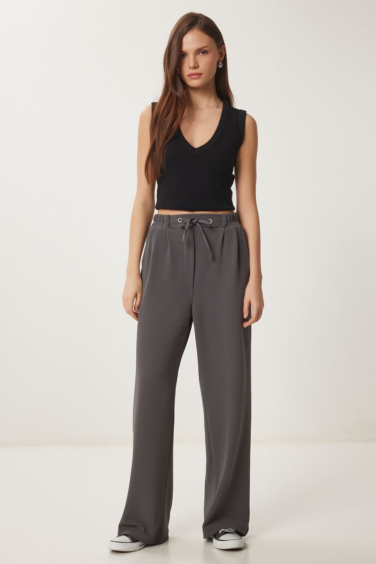 Füme Bol Paça Rahat Örme Pantolon RV00204