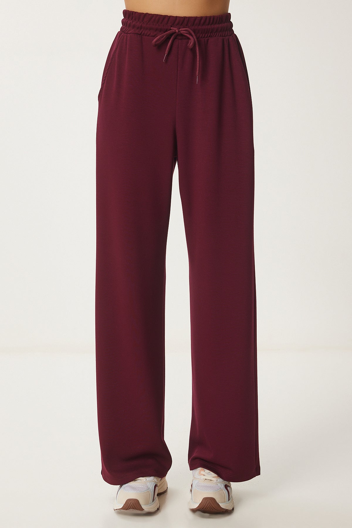 Bordo Polo Yaka Örme Alt-Üst Takım AN00231