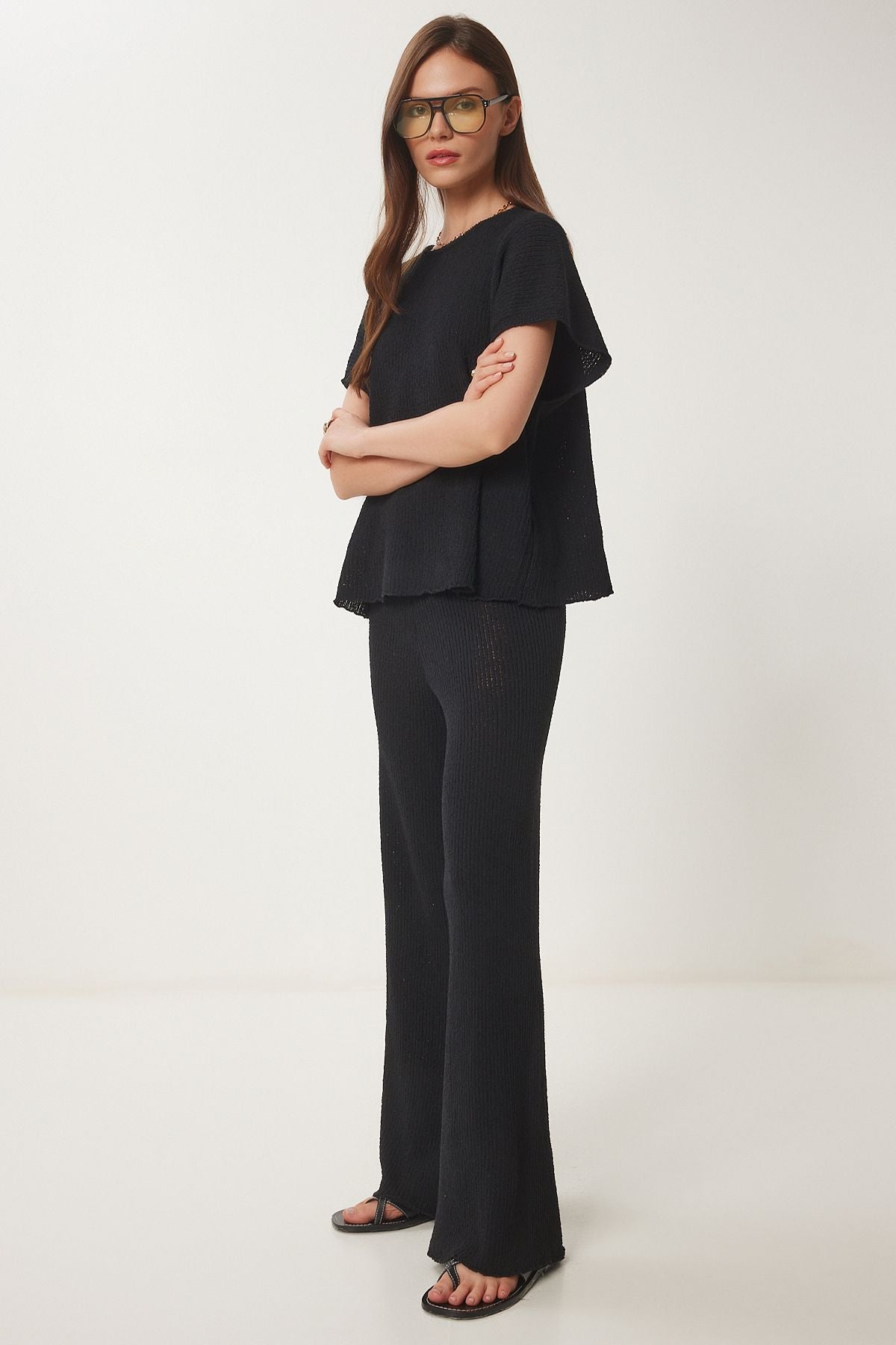 Siyah Triko Bluz Pantolon Takım DP00240