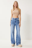 Mavi Yüksek Bel Geniş Paça Jeans FN03425