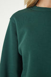 Zümrüt Yeşili Şardonlu Crop Sweatshirt UB00178