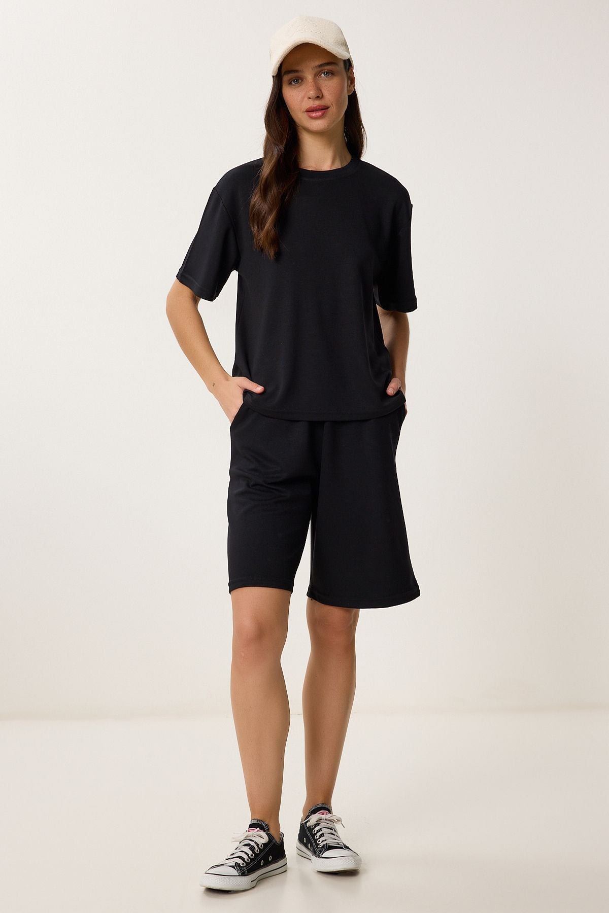 Siyah Bermuda Şort T-Shirt Takım BY00059