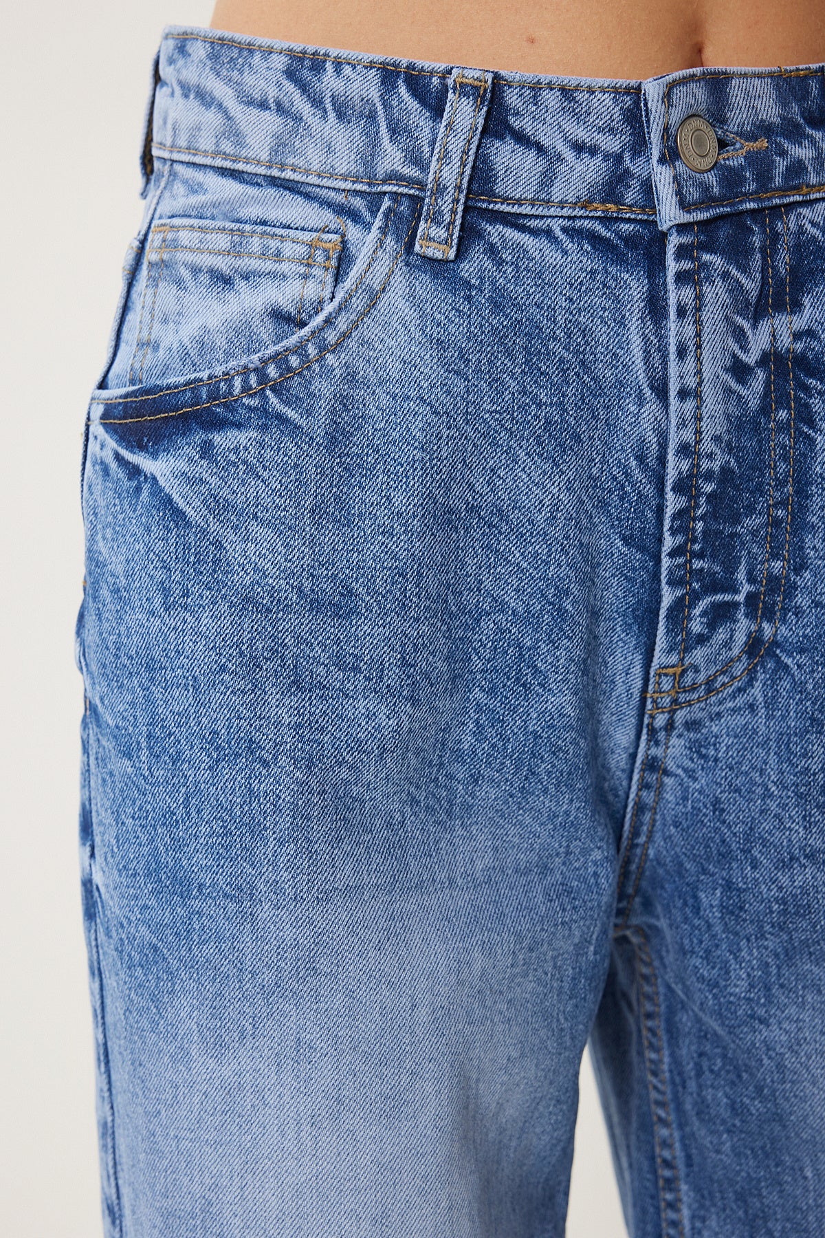 Mavi Yüksek Bel Geniş Paça Jeans FN03425