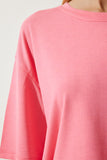 Pembe Basic Crop Örme T-Shirt RG00008