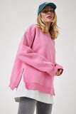 Açık Pembe Fermuar Detaylı Şardonlu Örme Sweatshirt UB00148