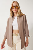 Vizon Oversize Uzun Basic Gömlek  DD00842