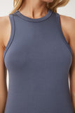 Füme Halter Yaka Basic Yazlık Örme Elbise EJ00001