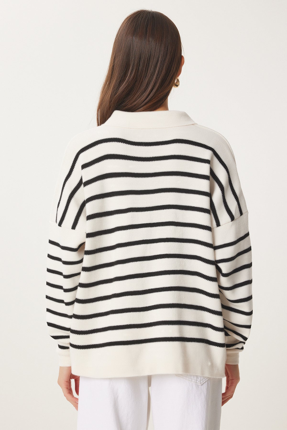 Kemik Polo Yaka Crop Triko Kazak  US00293