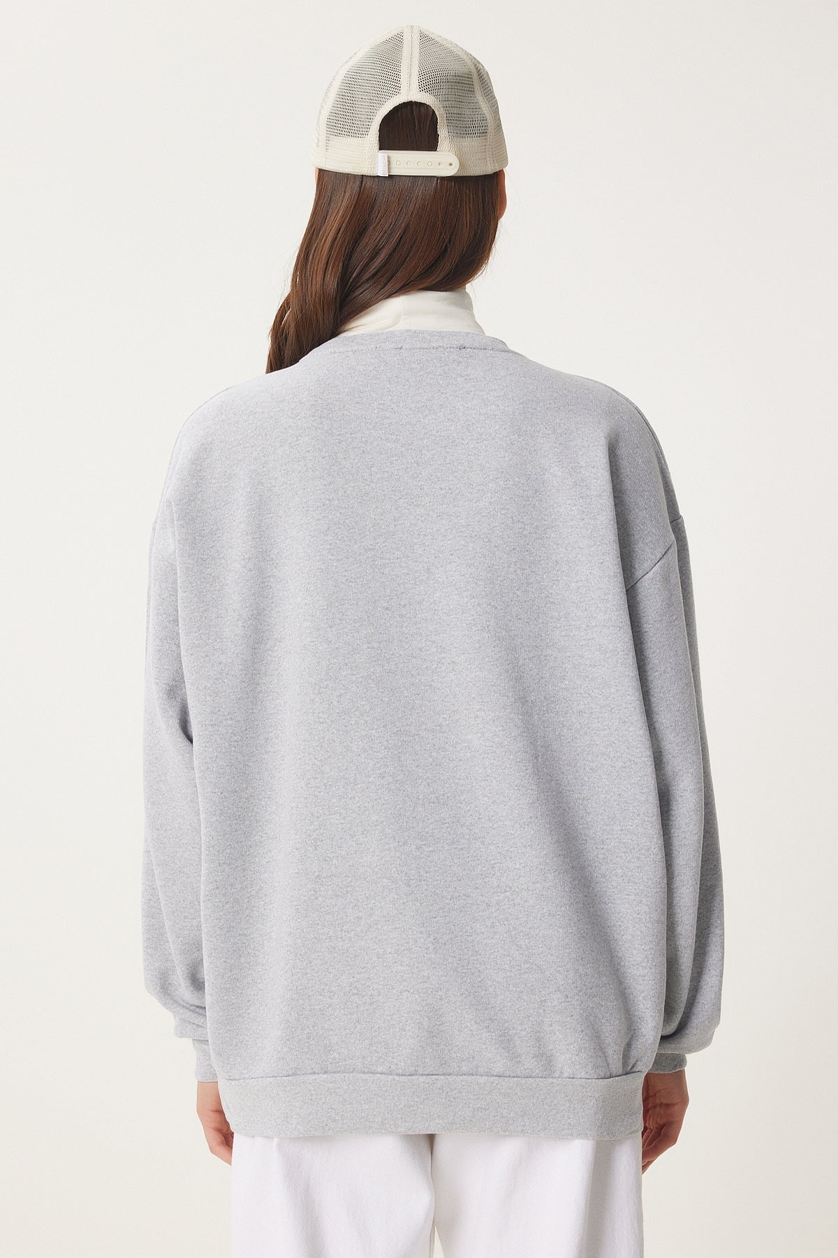Gri Baskılı Şardonlu Sweatshirt DZ00003