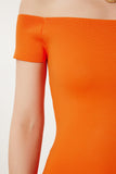 Oranj Kayık Yaka Yazlık Triko Bluz NS00417