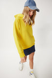 Sarı Kapüşonlu Şardonlu Sweatshirt OW00050