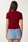 Bordo Büzgülü Sandy Örme Bluz FF00172