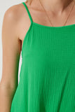 Yeşil Askılı Yazlık Bol Müslin Elbise BP00163