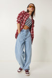Açık Mavi Yıkamalı Baggy Jean OK00064