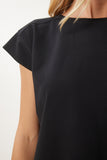 Siyah Basic Örme T-Shirt HW00017