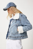 Mavi İçi Suni Kürklü Denim Ceket RV00201