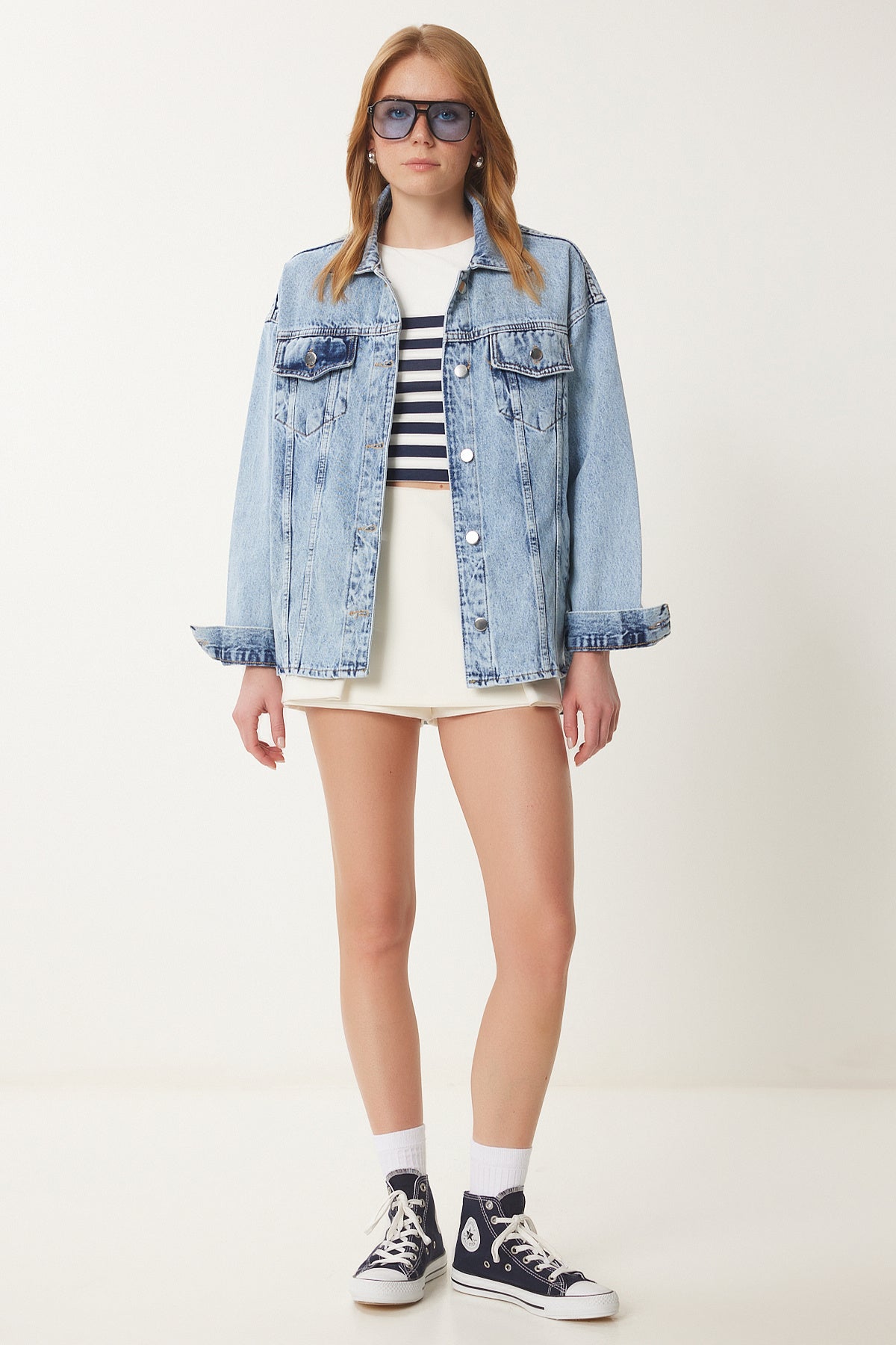 Açık Mavi Boyfriend Denim Ceket RI00008