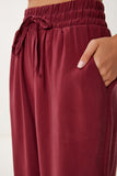 Bordo Geniş Paça Yazlık Modal Pantolon BV00157