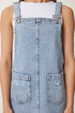 Mavi Cepli Mini Denim Salopet Elbise OK00068