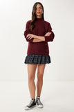 Bordo Basic Oversize Triko Kazak MX00237