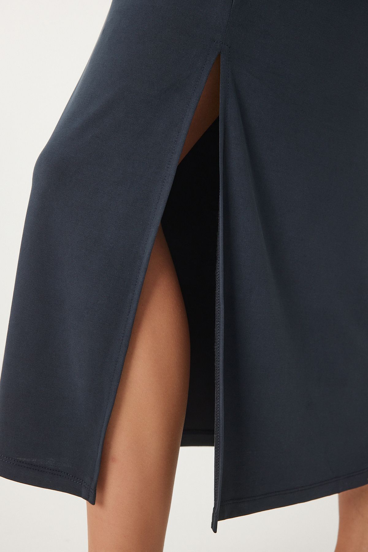 Antrasit Oversize Basic Yazlık Örme Elbise UB00299