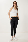 Siyah Cepli Gabardin Pantolon WF00113