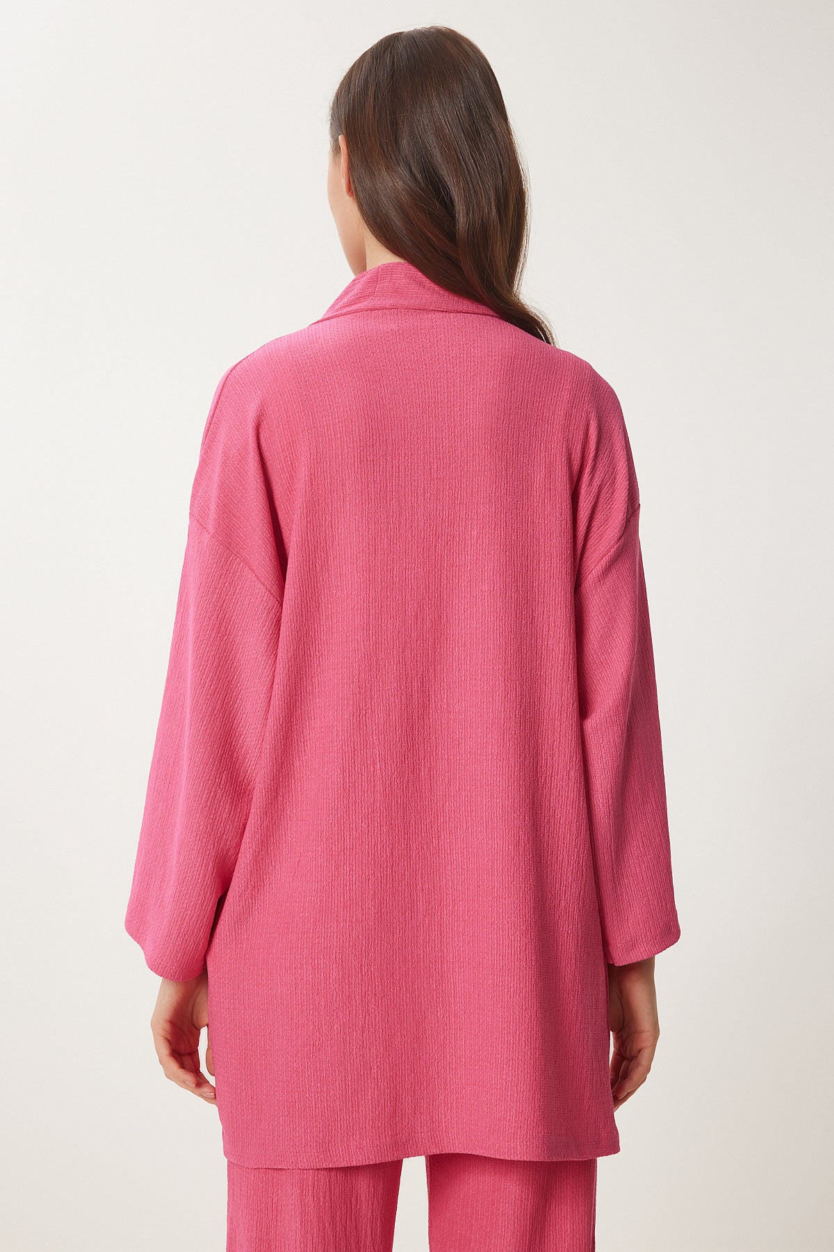 Koyu Pembe Kimono Pantolon Örme Takımı BY00050