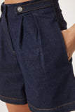 Koyu Mavi Yüksek Bel Denim Şort NS00413