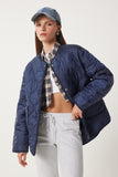 Lacivert Cepli Oversize Kapitone Mont DZ00098