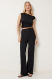 Siyah Dokulu Yazlık Bluz Pantolon Takım FW00009