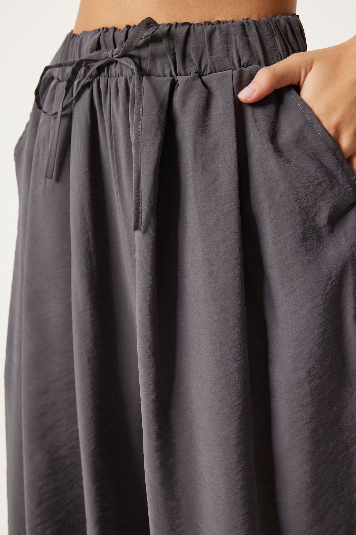 Füme Rahat Kalıp Şalvar Pantolon MW00150