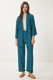 Zümrüt Yeşili Kimono Pantolon Örme Takımı BY00050