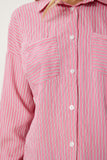 Pembe Overisize Kırışık Dokuma Gömlek AN00249